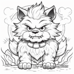 Mysterious Halloween Werewolf Coloring Pages 3