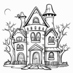 Mysterious Haunted Hotel Coloring Sheets 1