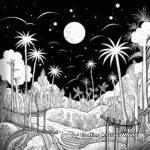 Mysterious Jungle Night Scene Coloring Pages 4