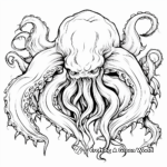 Mysterious Kraken Sea Beast Coloring Pages 4