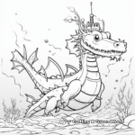 Mysterious Sunken Ship and Sea Dragon Coloring Pages 4
