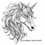 Mystic Unicorn Horse Head Coloring Pages 1