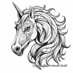 Mystic Unicorn Horse Head Coloring Pages 3