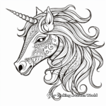 Mystic Unicorn Horse Head Coloring Pages 4