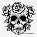 Mystical Day of The Dead Rose Skull Coloring Pages 2