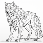 Mystical Dire Wolf Coloring Pages 1