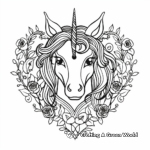 Mystical Fairy-Unicorn Heart Coloring Pages 3