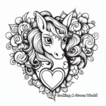 Mystical Fairy-Unicorn Heart Coloring Pages 4