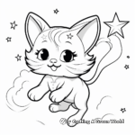 Mystical Flying Cat amidst Stars and Moons 1
