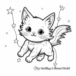 Mystical Flying Cat amidst Stars and Moons 2