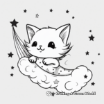 Mystical Flying Cat amidst Stars and Moons 3