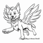 Mystical Flying Winged Wolf Coloring Pages 4