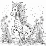 Mystical Unicorn Seahorse Coloring Pages 1