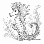 Mystical Unicorn Seahorse Coloring Pages 2
