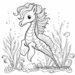 Mystical Unicorn Seahorse Coloring Pages 3