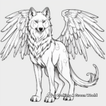 Mystical White Wolf with Wings Coloring Sheets 4