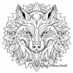 Mystical Wolf Mandala Coloring Pages 4