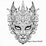 Mythical Unicorn Mask Coloring Pages 1