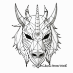 Mythical Unicorn Mask Coloring Pages 2