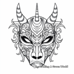 Mythical Unicorn Mask Coloring Pages 3