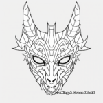 Mythical Unicorn Mask Coloring Pages 4