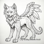 Mythical Winged Wolf Coloring Pages 2