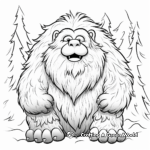 Mythical Yeti and Unicorn Coloring Pages 1