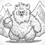 Mythical Yeti and Unicorn Coloring Pages 3