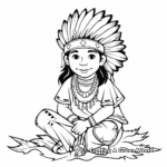 Native American and Pilgrim Coloring Pages 1