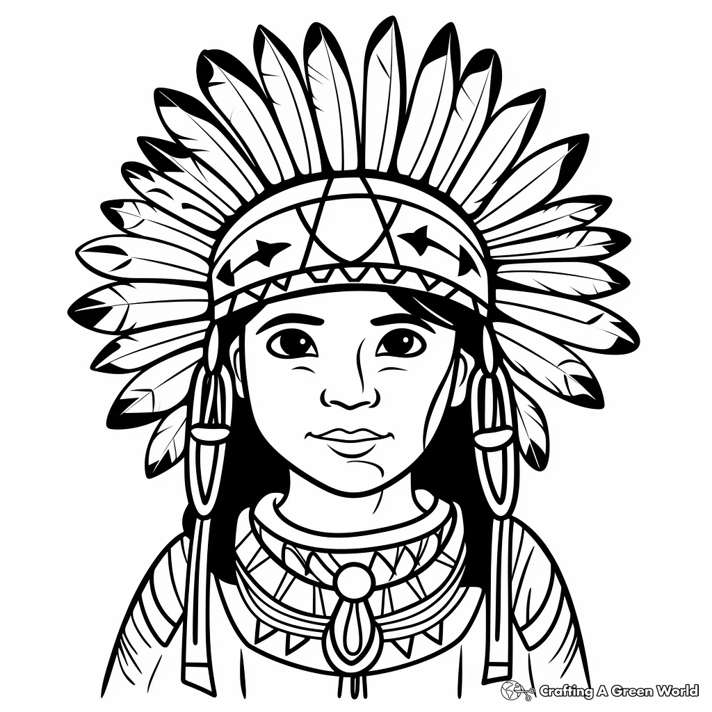 Native American and Pilgrim Coloring Pages 2