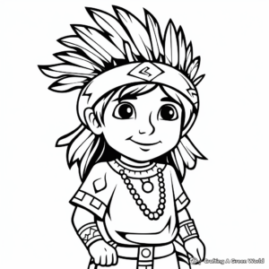 Native American and Pilgrim Coloring Pages 3