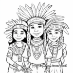 Native American and Pilgrim Friendship Coloring Pages 2