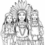 Native American and Pilgrim Friendship Coloring Pages 4