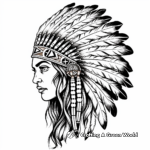 Native American Headdress Feather Coloring Pages 1