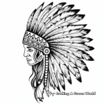 Native American Headdress Feather Coloring Pages 3