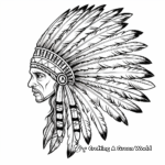Native American Headdress Feather Coloring Pages 4