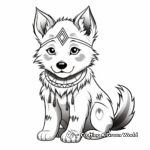 Native American Style Wolf Pup Coloring Pages 1