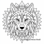 Native American Wolf Mandala Coloring Pages 4