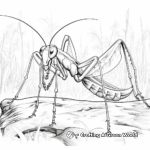 Native Habitat: Praying Mantis Nature Coloring Pages 2
