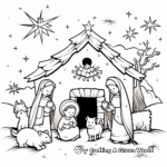 Nativity Scene Christmas Card Coloring Pages 1