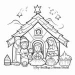 Nativity Scene Christmas Coloring Pages 1