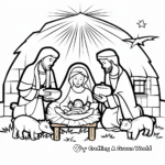 Nativity Scene Christmas Coloring Pages 4