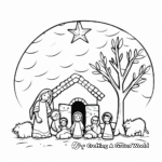 Nativity Scene with Christmas Tree Coloring Pages 4