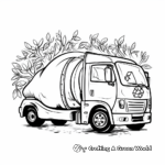 Nature-Friendly Green Recycling Truck Coloring Pages 4