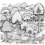 Nature-Inspired Doodle Forest Coloring Pages 2
