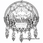 Nature-Inspired Forest Dream Catcher Coloring Pages 3