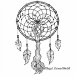 Nature-Inspired Forest Dream Catcher Coloring Pages 4