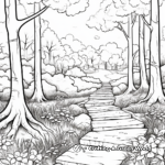 Nature-Inspired Forest Path Coloring Pages 1