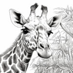 Nature-Scene Giraffe Coloring Pages for Adults 4
