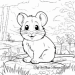 Nature-Themed Hamster in the Wild Coloring Pages 2